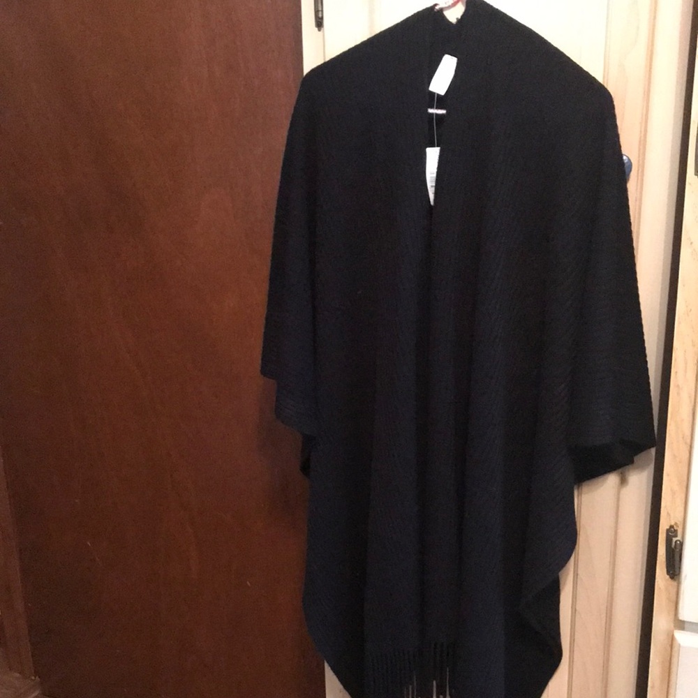 Black Knit Oversized Throw Shawl - Home Accents